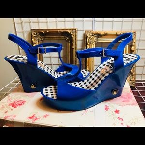 Blue plastic slippers